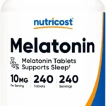 Nutricost Melatonin 10mg, 240 Tablets - 10mg Per Serving, Non-GMO, Gluten Free