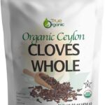 True Organic Ceylon Cloves Whole, 1 lb, Premium Grade, USDA Organic & Kosher Certified, Non-GMO, Fresh Organic Cloves Bulk, Ceylon Premium Quality (16 Ounces)