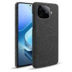 Case for vivo iQOO Z9 Turbo,Anti-Slip Canvas Texture Plastic Cover with 360°Full Protection,Anti-Fingerprint Coating,Shockproof Design-Black