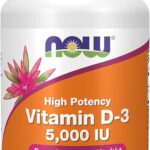 NOW Foods Supplements, Vitamin D-3 5,000 IU, High Potency, Structural Support*, 120 Softgels