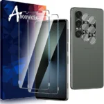 2 Pack for Sony Xperia 1 VII Screen Protector + [2 Pack] Xperia 1 VII Camera Lens Tempered Glass Protector Film.9H Hardness.Support Fingerprint Unlock Bubble-Free.Easy Installation