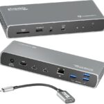 Plugable Thunderbolt 4 Dock with 100W Charging, Thunderbolt Certified, 3X Thunderbolt Ports, Laptop Docking Station Dual Monitor Single 8K or Dual 4K Monitor, 2.5G Ethernet, 1x SD, 4X USB
