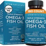 Omega 3 Fish Oil Supplement for Women and Men - 2500 mg Triple Strength Fish Oil Pills with Re-Esterified Omega 3 Fatty Acids including EPA, DHA DPA - 180 Pescatarian-Friendly Softgels