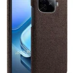 Case for vivo iQOO Z9 Turbo,Anti-Slip Canvas Texture Plastic Cover with 360°Full Protection,Anti-Fingerprint Coating,Shockproof Design-Brown