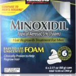 Kirkland Signature Hair Regrowth Treatment Minoxidil Foam for Men, 2.11 oz, 6 Count (6 Month Supply)