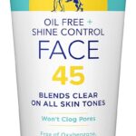 Coppertone Oil Free + Shine Control Sunscreen Face Lotion SPF 45, Lightweight Sunscreen for All Skin Tones, Won't Clog Pores, Fragrance Free, 2.5 Fl Oz Tube