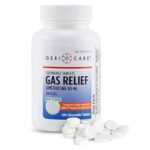 GeriCare Simethicone Chewable Gas-Relief Tablets 80mg | Fast Relief for Gas, Bloating and Discomfort | Mint-Flavored Anti-Gas Chewables | Oral Adult Gas Pain Relief | Anti-Flatulence Aid (100 Tablets)
