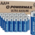 Powermax 24-Count Double AA Batteries, Ultra Long Lasting Alkaline Battery, 10-Year Shelf Life, Reclosable Packaging