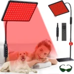 Red Light Therapy Lamp for Body & Face, Dual 660nm/850nm Wavelengths, Adjustable 4 Brightness & 4 Modes, Standing Red Light Panels for Muscle Recovery & Skin Support, Full Body Coverage Home Use