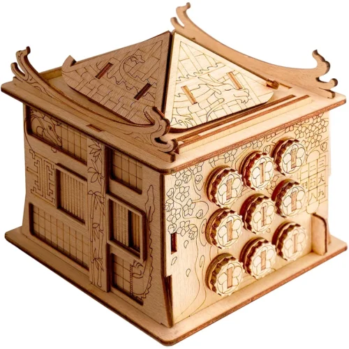 ESC WELT House of Dragon 3D Escape Puzzle Box - Brain Teaser for Adults & Teens - Wooden Escape Room Game with Hidden Compartment