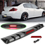 Rear Bumper Diffuser Lip w/ LED Tail Brake Stop Light For Infiniti G35 G37 SEDAN