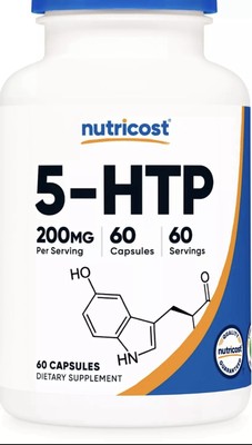 Nutricost 5-HTP 200mg, 60 Capsules (5-Hydroxytryptophan) - Gluten Free, Non-GMO