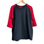 Air Jordan Raglan Tee Shirt Men XL 3/4 Sleeve Red Black Logo Chicago Bulls Color