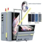 دفتر 1 قطعة متعدد الألوان قابل للطي قابل للتوسيع فتحة للقلم مفصلي إطار خفي + غطاء كامل للشاشة 2 في 1 مع قلم لمس قابل للسحب ، صدمات PC عالية المطاطية ، غلاف واقي من الصدمات متوافق مع Galaxy Z Fold 6/Z Fold 5/Z Fold 4/Z Fold 3