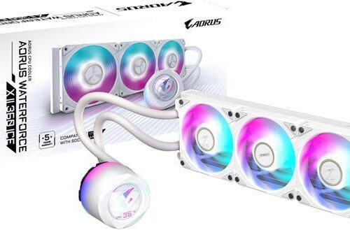 AORUS WATERFORCE X II 360 ICE Liquid CPU Cooler, 360mm Radiator with 3x 120mm low noise ARGB Fans, compatible with Intel LGA 1851, LGA 1700, and AMD AM5 (GP-AORUS WATERFORCE X II 360 ICE)