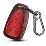 for Chevy Key Fob Cover, 5 Button Key Case for Chevrolet Equinox Malibu Trailblazer Traverse Volt Bolt, Red