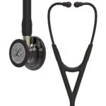 3M Littmann Cardiology IV Diagnostic Stethoscope, 6204, More Than 2X as Loud, Weighs Less, Stainless Steel High Polish Smoke-Finish Chestpiece, 27" Black Tube, Champagne Stem, Black Headset