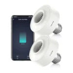 LoraTap Smart WiFi Bulb Socket E26 2 Pack Wi-Fi LED Light Bulb ﻿Timer Lamp Holder Adapter, Voice Control with Amazon Alexa and Google Home, Smart Life App Control from Anywhere by Phone, 30W Max.