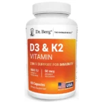 Dr. Berg Vitamin D3 K2 5000 IU with MCT Powder | Powerful 7-in-1 Formulation | 4X Lab-Tested & Verified | High Absorption Formula | K2 D3 Vitamin Supplement - 60 Capsules