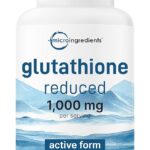 Micro Ingredients Glutathione 1,000mg, 120 Veggie Capsules | Extra Strength Reduced Glutathione + Active Antioxidant Form | Liver Health & Immune Support Supplement | Non-GMO, Gluten Free, Vegan