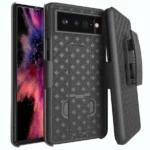 Designed for Google Pixel 6 Pro Case with Belt Clip Holster - Kickstand Cover Phone Case - Black