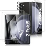 Fotbor [3+3+3Pack] for Samsung Galaxy Z Fold 5 screen Protector, Inner Screen Flexible Film + Back Screen Protector Tempered Glass + [1 Set] Camera Lens Protector, Z Fold 5 Accessories(Clear, Z Fold 5)