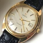 Omega Men's Gold Watch Vintage Style Battery New Condition Tested