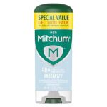 Mitchum Men’s Triple Odor Protection Antiperspirant & Deodorant Gel, Unscented, 48HR Protection, 2 pack