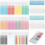 255 Pieces Braces Flossers for Braces, Interdental Brush Soft Dental Floss Picks Braces Cleaning Kit Toothpick Dental Brush Braces Teeth Flossers Brushes for Tooth Cleaner(Multiple Sizes)