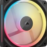 CORSAIR iCUE Link LX120-R RGB 120mm PWM Ters Fan - Tek Fan - Düşük Gürültülü, CORSAIR Manyetik Kubbe Rulman, Çift Işık Döngüsü, CORSAIR QuikTurn Vidaları, Sıfır RPM Modu - Siyah