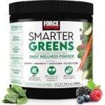 FORCE FACTOR Smarter Greens Daily Wellness Powder, Greens Superfood Powder to Support Gut Health, Bloating, & Digestion, with 40+ Superfoods, 125 Million CFUs of Probiotics, Unflavored, 30 Servings