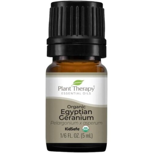 Plant Therapy Organic Egyptian Geranium Essential Oil 100% Pure, USDA Certified Organic, Undiluted, Natural Aromatherapy, Therapeutic Grade 5 mL (1/6 oz)