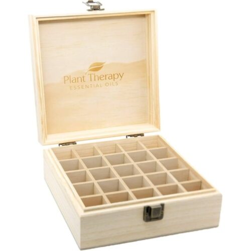Plant Therapy Wooden Essential Oil Box - Holds 25 Bottles Size 5-15 mL