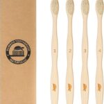 SeaTurtle Plant-Based Bristles Bamboo Toothbrush - Pack of 4 - Soft Natural