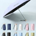 مظلة صغيرة قابلة للطي 19 سم/7.5 بوصة، مظلة شمسية محمولة للخارج، واقية من الأشعة فوق البنفسجية مع حقيبة تخزين، منتجات واقية من الشمس، 6 قضبان + طبقة سوداء سميكة واقية من الشمس، ضروري للسفر، مناسب تماما للخارج، السفر، حماية من شمس الصيف، مظلة، مقاومة للرياح والمطر