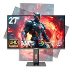 شاشة العاب 27 انش UHD 144Hz من جاوفولك، شاشة عرض كمبيوتر 4K 100% sRGB فري سينك 1 مللي ثانية (GTG) مع اضاءة خلفية RGB وحامل قابل للتعديل