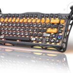 GravaStar Mercury K1 Pro Wireless Mechanical Gaming Keyboard, 75% Layout RGB Custom Keyboard, Aluminum Alloy Matte Black Frame with Phoenix-Inspired Keycaps, Hot-Swappable Linear Switches – CyberFlare