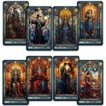 CRAFTERIAN Stained Glass Tarot Cards, 78 Tarot Deck with Foil Edges, Original Tarot Cards for Beginners and Experts with Guide Book, Fortune Telling Game, Divination Tools for All Skill Levels.