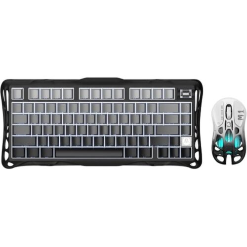 GravaStar Mercury K1 75 Mechanical Gaming Keyboard and Mercury M1 Pro Gaming Mouse Set, Magnesium Alloy, RGB Light - Black Gradient