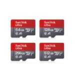 SANDISK Sandisk بطاقة Micro Sd فلاش A1 بسعة 32gb, 64gb, 128gb, 256gb, 512gb مع معدل نقل بيانات 100 م.ب./ث ، بطاقة ذاكرة Micro Sd Class 10