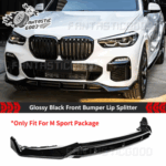 Gloss Black Front Bumper Lip Splitter Double Deck For BMW X5 G05 M Sport 19-23