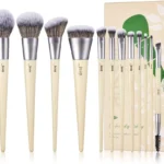 Jessup Vegan Makeup Brushes Set Premium Synthetic Powder Foundation Highlight Concealer Eyeshadow Blending Eyebrow Liner Spoolie Brush Set Burlywood 12pcs T327
