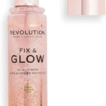 Makeup Revolution Fix & Glow Fixing Spray, Illuminating & Hydrating, Vegan & Cruelty-Free, 3.38 Fl Oz