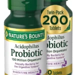 Nature's Bounty Acidophilus Probiotic, Daily Probiotic Supplement, Digestive Health, 200 Tablets, Twin Pack