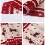 قطعة واحدة من عداء طاولة عيد الميلاد، بتصميم رنة وثلج، عداء طاولة من البوليستر، غطاء طاولة، مثالي لديكور عيد الميلاد، حفلة عيد الميلاد، ديكور الغرفة، ديكور المطبخ، زينة عيد الميلاد، ديكورات عيد الميلاد