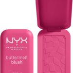 NYX PROFESSIONAL MAKEUP Buttermelt Powder Blush, Fade and Transfer-Resistant Blush, Up to 12HR Make Up Wear, Vegan Formula - Butta With Time