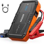 AstroAI S8 Car Battery Jump Starter, Car Jumper Starter Battery Pack for Up to 6.0L Gas & 3.0L Diesel Engines, 12V Portable Jump Box with 3 Modes Flashlight and Jumper Cable (Orange)