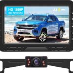 Backup Camera HD 1080P Wired Easy Setup Plug-Play Rear View License Plate Bracket Camera Motion Detection IP69 Waterproof - 4.3 inch Monitor Full Color Clear Night Vision Camere for Car Truck SUV RV