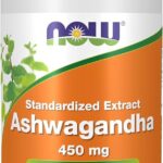 NOW Supplements, Ashwagandha (Withania somnifera) 450 mg (Standardized Extract), 90 Veg Capsules