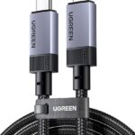 بوجرين كيبل USB-C بقدرة 240 واط جيل 3 لنقل 40Gbps USB 4.0، وإخراج فيديو 8K/4K عند 60 هرتز، شحن سريع لايفون 17/16/15 شاومي جالكسي S25/S24 الترا، ماك بوك برو، NVMe SSD، سويتش من يوجرين، 1 متر